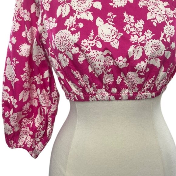 The Drop Anupa Cropped Top Shirt Womens Medium Hot Pink New One Shoulder - Picture 5 of 12